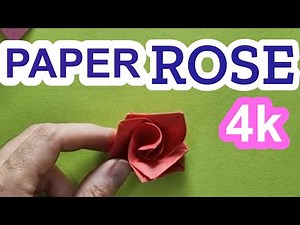 How to make Easy paper ROSE " 4K " | Paper FLOWER DIY| Rose flower making