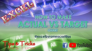 * EXERCISE 62: Creating Actual vs Target Chart We know exactly how crucial it is for business to have a monitoring that will identify if the expected sales are being met or not. This video tutorial will teach you how to create a simple chart that will give you quick insights on your sales. This chart simply shows the comparison of the ACTUAL sales versus your TARGET sales per month with a median on your actual sales for the entire year. In just a span of 10 minutes, you will be able to create a 