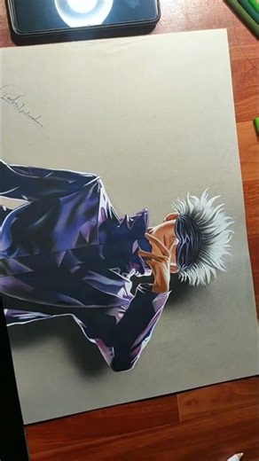 i Draw Gojo in Real Life #shorts #shortsart #art #artist #anime #animeart #drawing #rahiljindran