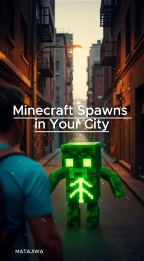 Minecraft Spawns in Your City #minecraft #ai