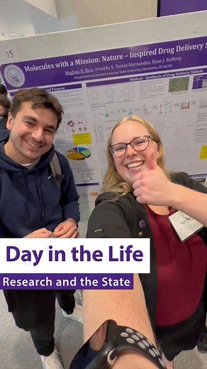 Spend a day in the life with @meg_thechemist, a fourth-year Ph.D. student in organic chemistry. 👩‍🔬🧪💜 She's working in Professor Ryan Rafferty’s lab on the total synthesis of balgacyclamide C, research that could one day help create more targeted, effective cancer treatments. #KState | Kansas State University