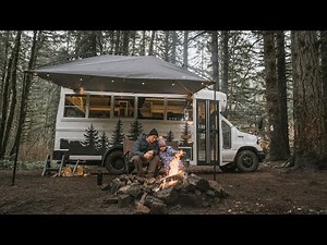 Pacific Northwest Vanlife Camping, & Campfire Cooking, In our School Bus Conversion