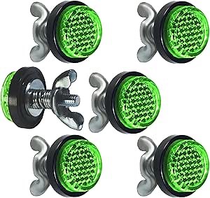 Green Reflector Motorcycle License Plate Bolts and Nuts