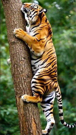 Tiger climbs a tree #wildlifeentertainment #drinkwater #wildliferescue #snake