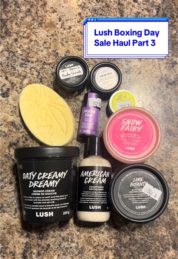 Another Lush haul! A couple weeks ago I popped into my local @LUSH store and found they had some new products for 50% off in their Boxing Day sale, so I had to take advantage and do one final Boxing Day sale haul (plus a few extra regular price goodies) Products Mentioned: • Snow Fairy Shower Jelly (Christmas 2025) • Oaty Creamy Dreamy Shower Cream • Dream Time Temple Balm • Key Lime Pie Lip Balm • Lime Bounty Body Butter • Coconut Drench Massage Bar • American Cream Conditioner • Super Milk Hai