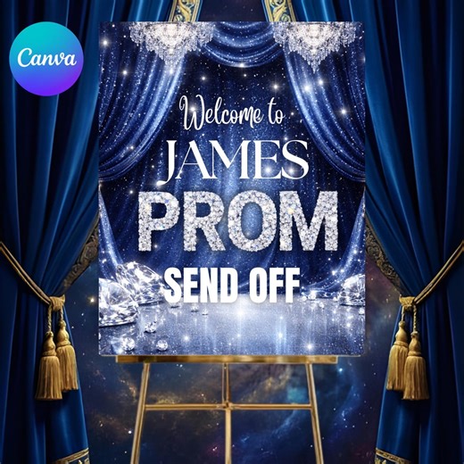 Editable Prom Welcome Sign, Prom Send-off Party Sign | Printable Canva Party Decor, Graduation, DIY Text Instant Download - Etsy