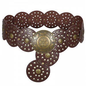 Women's Concho Disc Belt Western Cowboy Cowgirl Wide Leather Boho Country Waist Belts for Dress Jeans