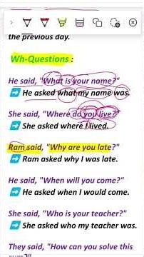 Narration Change - interrogative sentence #englishstudents #english
