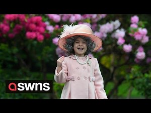 3-year-old dressed as "mini queen” tours care homes ahead of the Platinum Jubilee | SWNS