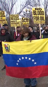 Dozens of people gathered at Cincinnati City Hall for a protest organized by the local Party for Socialism and Liberation. Demonstrators held signs urging President Donald Trump not to go to war with or occupy Venezuela: https://bit.ly/4pw3c5f | LOCAL 12, WKRC-TV
