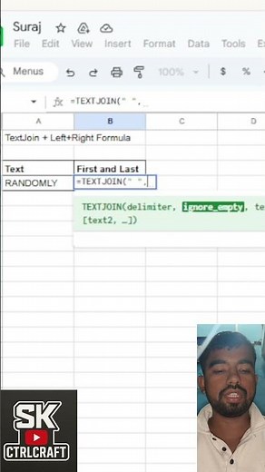 TEXTJOIN with Left + Right formula in Google sheet
