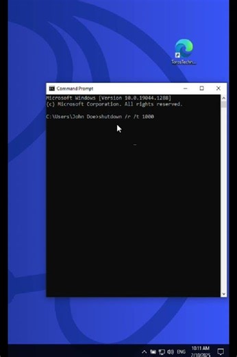 Schedule a laptop to Restart with Shutdown Command 🔄