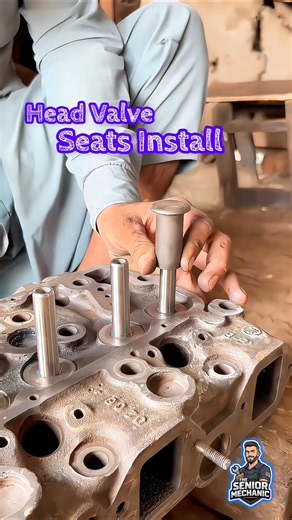 Pro Mechanic Trick! Installing a New Head Valve Guide #engine #mechanic #shorts #viral #fyp #tools