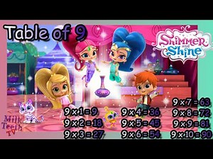 Multiplication Table of 9 with Shimmer and Shine nick cartoon series For Smart Kids and Teachers