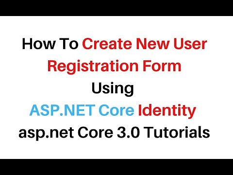 How To Create New User Using ASP.NET Core Identity VS2019