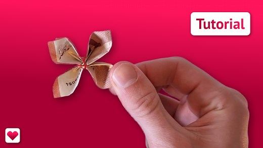 Geldscheine falten: Blume – florales Geldgeschenk