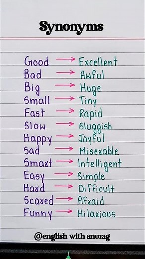 Synonyms Learning 🔥👨‍🏫
