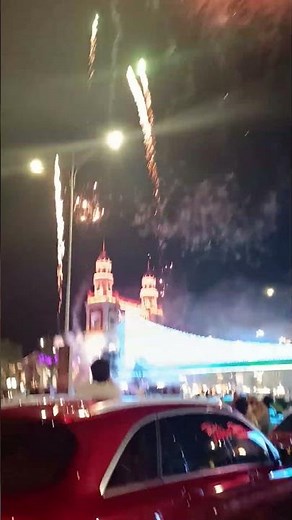 Stunning Fireworks Display Over Elevated Bridge