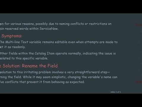 How to Make a Multi-line Text Variable Readonly in RITM and Catalog Tasks