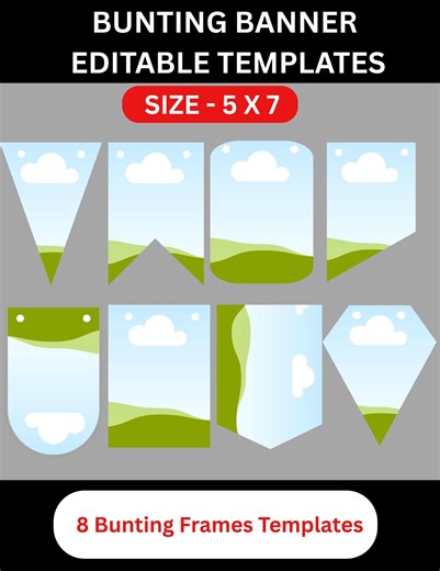 Customizable Bunting Banner Template, DIY Party Pennants (canva Editable, Instant Download) - Etsy