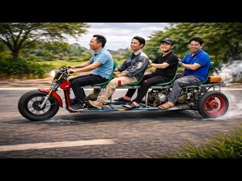 Even NASA Would Be Amazed! Old E-Bike → 125cc 3-Wheel 4-Seat Monster with Differential Drive!