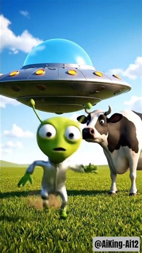 Alien vs Cow 🐄👽 #Alien #FunnyShorts #Cow #ComedyShorts
