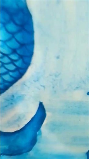 #Using only one colour-blue #Mermaid #painting