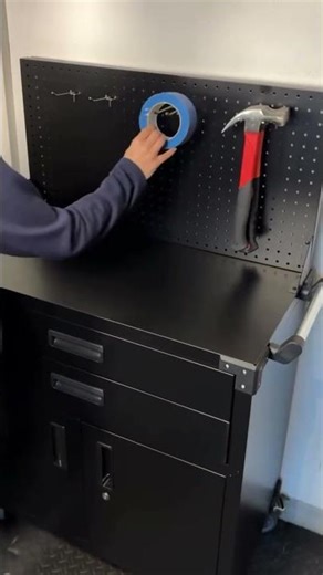 AECOJOY Garage Workbench with Tool Pegboard & Storage Drawers