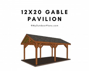 DIY 12x20 Gable Pavilion Plans - Step by Step Pavilion Guide - PDF Download - Etsy
