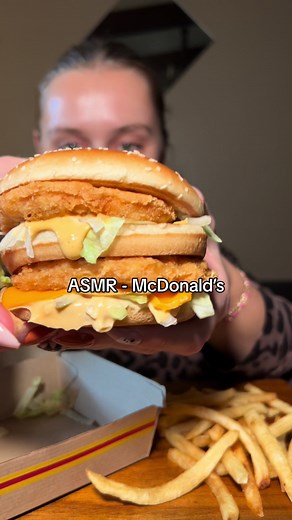 ASMR McDonald’s NEW Chicken Big Mac Eating Sounds Mukbang