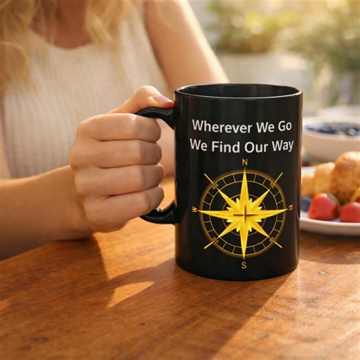 Compass Travel Mug: Wherever We Go Find Our Way Adventure Coffee Mug - Etsy
