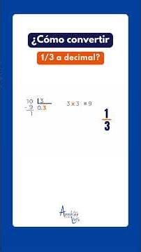 ¿Por qué algunos decimales nunca terminan? (Decimal periódico) #matematicas