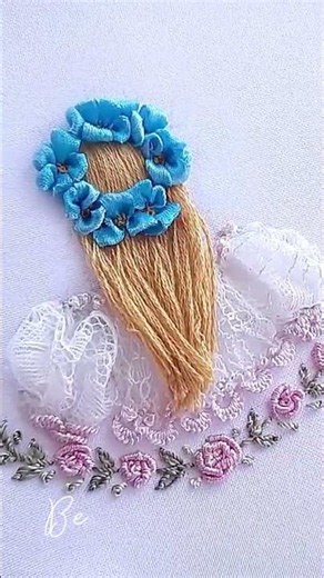 Cute Girl Embroidery Design Tutorial #handembroidery #crafts #shorts