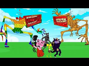 Mega Siren Head Pop It Vs Mega Siren Head, Cartoon Dog | Roblox Piggy Animation | GV Studio