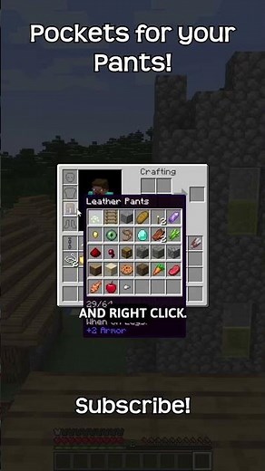 How To Place And Withdraw Stuff From leather Pants In Minecraft!