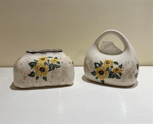 Handcrafted Sunflower Ceramic Tissue Box Cover 18x12cm Two Vibrant Styles - Etsy