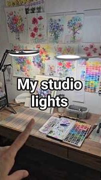 My studio lighting setup for the dark winter months. Best lamps for artists💡 #artiststudio #painting