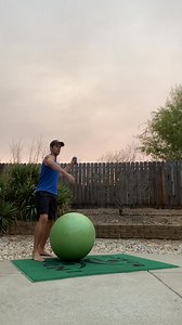 This man showcased impressive balancing skills as he played catch. Standing on a yoga ball, he threw balls against the wall and caught them. | Jukin Copyright Management