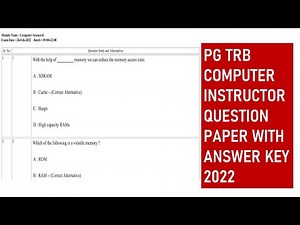 PG TRB computer instructor question paper with answer key 2022 PART-1
