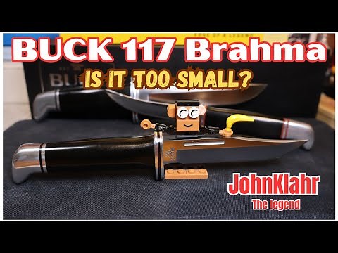 Buck 117 Brahma fixed blade hunting knife unboxing and full review.