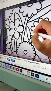 Easy coloring pages in Affinity Designer new tutorial! #ipad #art #illustration #coloring #drawing
