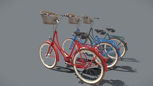 Classic Cute Bicycle With Front Basket - Buy Royalty Free 3D model by 3dia