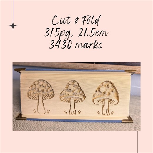 BOOK FOLDING Pattern_cut and Fold_mushroom Trio - Etsy UK