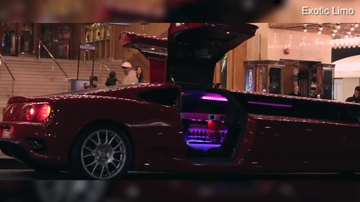 Luxury of Ferrari 360 Moderna stretch limo seen in promo clip