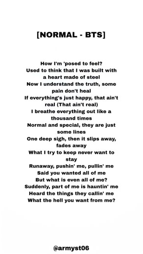 bts - normal (lyrics)