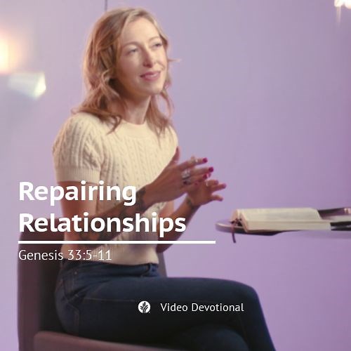 15K views · 482 reactions | Repairing Relationships | Genesis 33:5-11 | Our Daily Bread Video Devotional Broken relationships can be a source of great pain in our lives. Jacob and Esau’s story shows us a way forward even when pain and lies have severed the closest of relationships. Is there a message in this story that God wants us to hear? Watch the video to find out. Written by Lisa M. Samra and presented by Eryn Eddy Adkins. | Our Daily Bread | Facebook