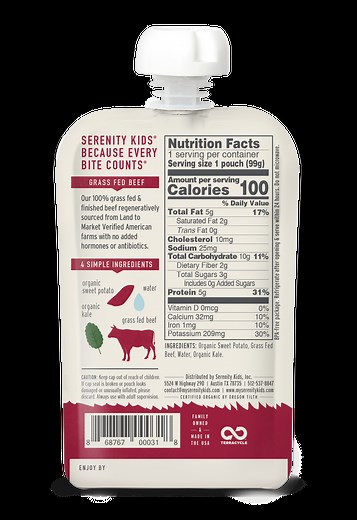Beef Baby Food Puree // Kale & Sweet Potato // Serenity Kids®