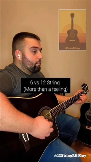 More than a feeling 6 vs 12 string 🎸 #shorts