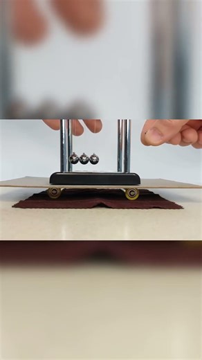 Launched Newton's pendulum on battery rollers🤯#5