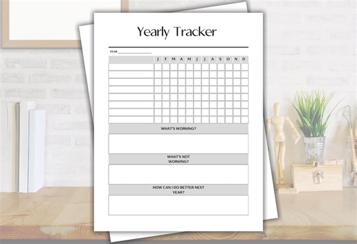 Yearly Tracker, Notes Pages | Task Planning | Simple Task Tracker | Digital Layout | Productivity Tracker - Etsy Canada